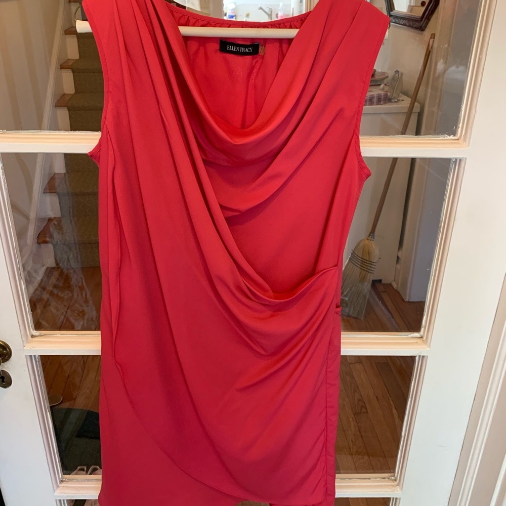 EllenTracy hot pink cocktail wrap dress